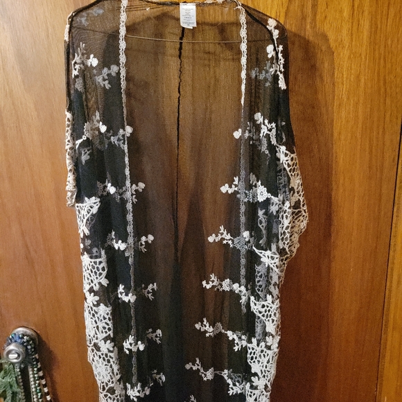 Sheer and Macrame Bathing Suit Cover - Picture 2 of 8